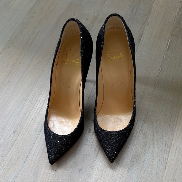 Christian Louboutin Sparkling Black Heels - Picture 1 of 4